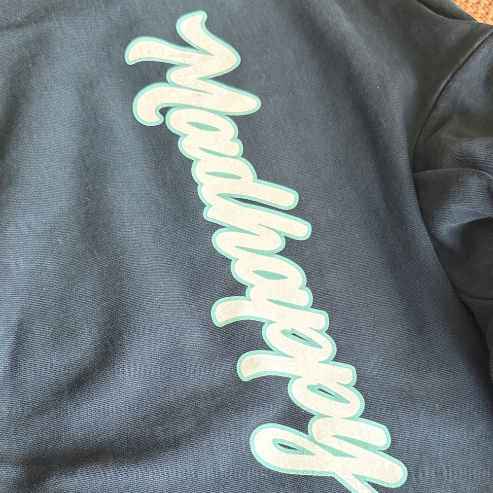 Madhappy Navy Blue Hoodie with White Script Logo (Unisex Small) - Picture 7 of 7
